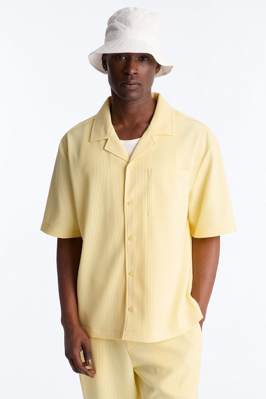 Show Up Short Sleeve Cuban Shirt - Yellow