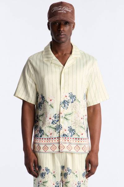 Catalina Island Cuban Collar Button Up Shirt - Yellow