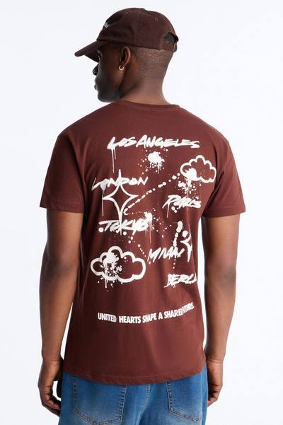 United Hearts Worldwide Short Sleeve Tee - Brown