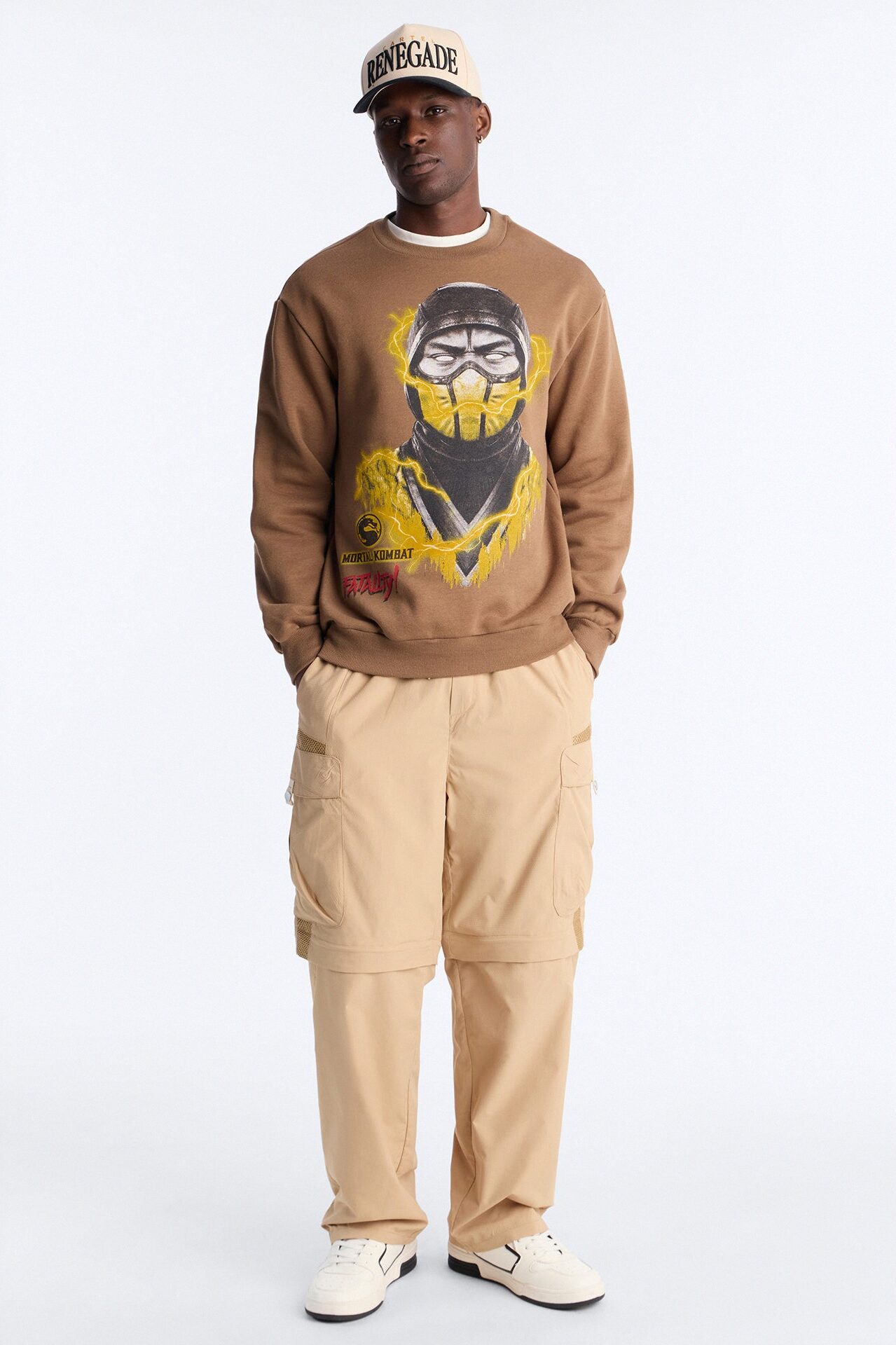 Mortal Kombat Scorpion Crewneck Sweatshirt - Taupe