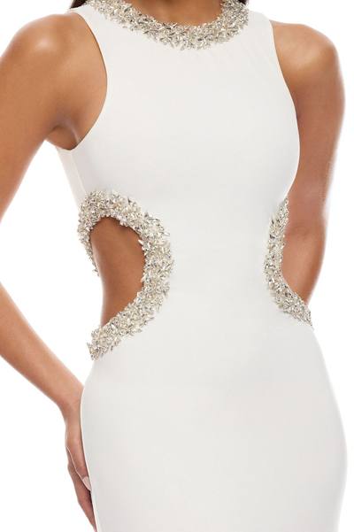 Kaylea Cut Out Rhinestone Maxi Dress - White