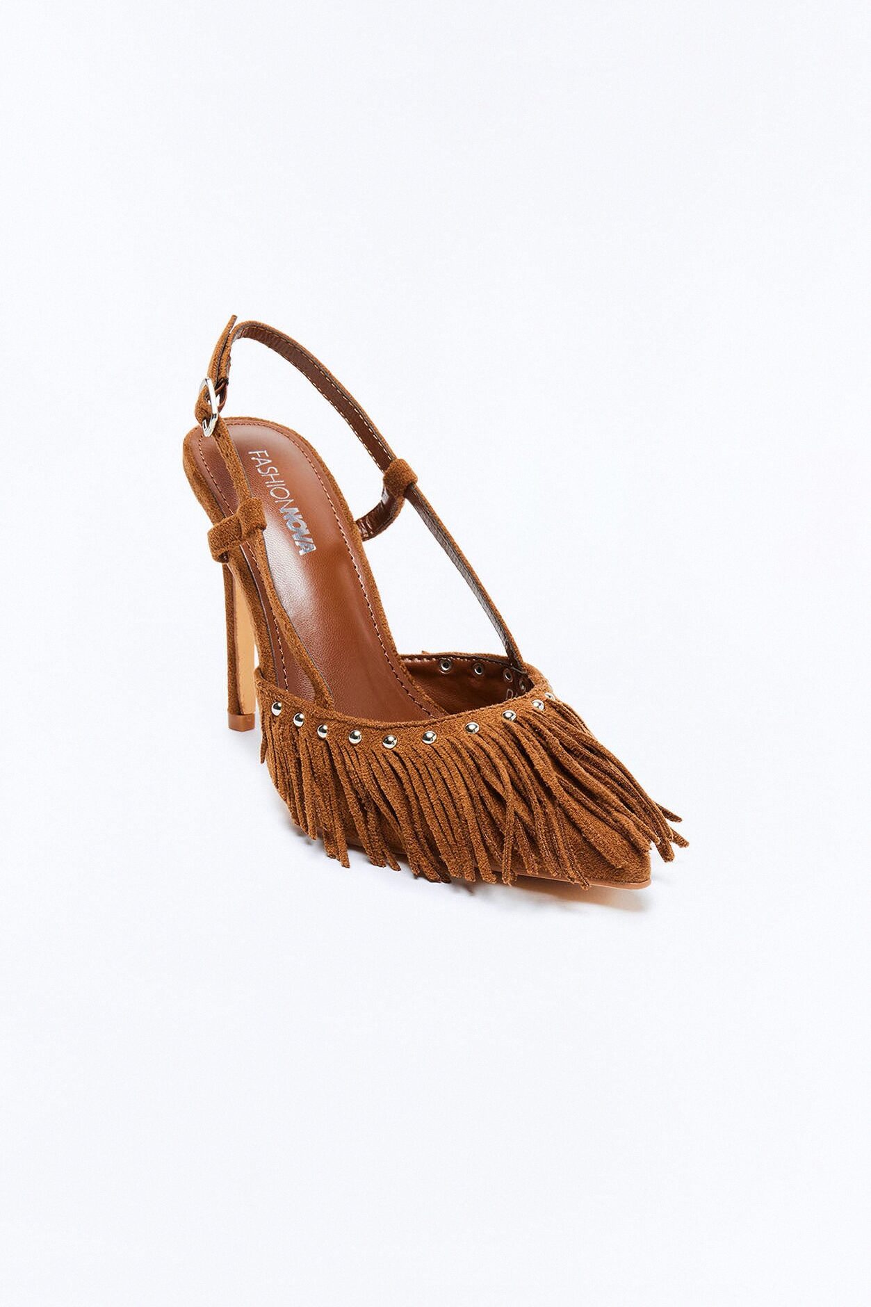Dariella Fringe Slingback Pumps - Brown