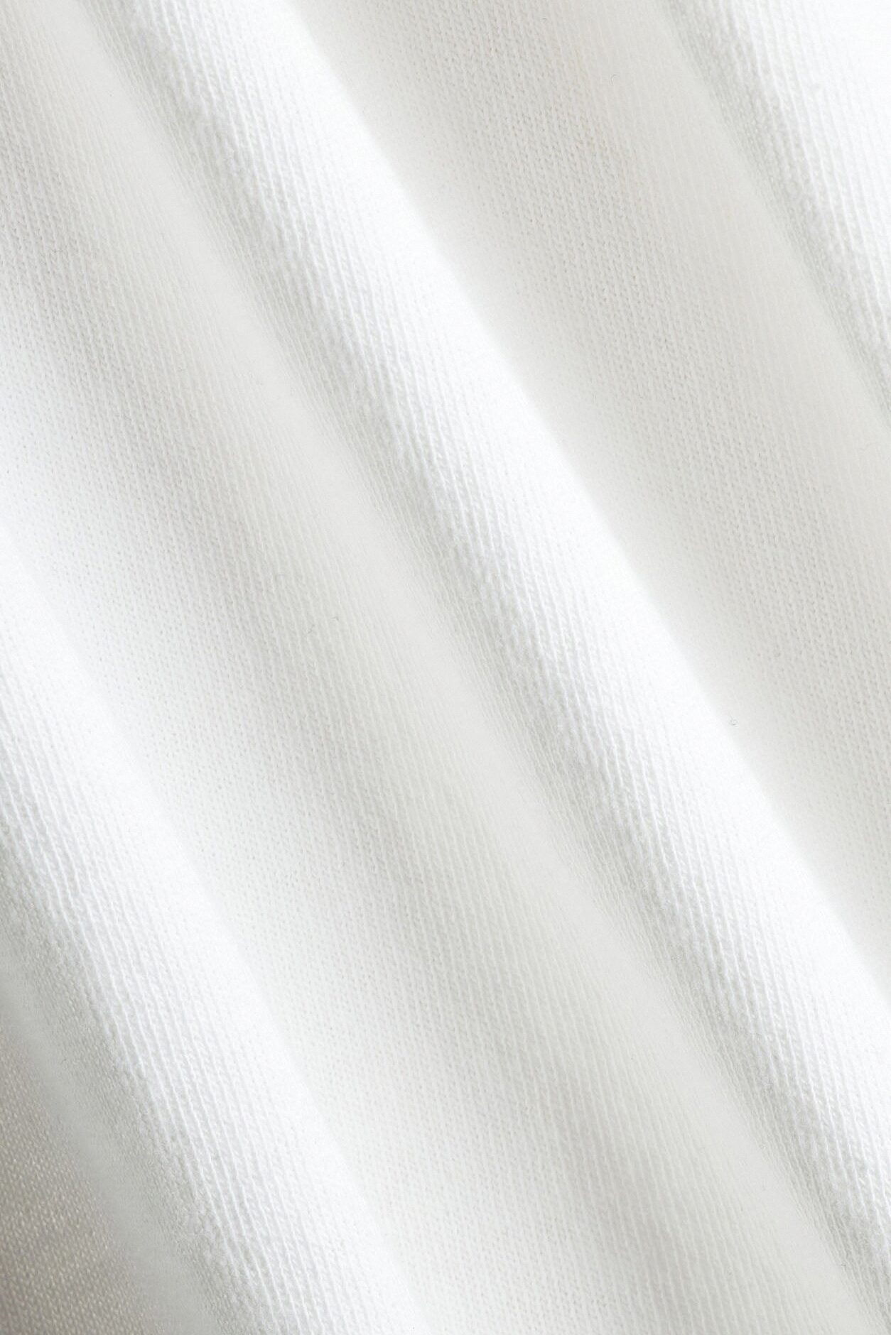 Cotton Jersey Oversized Stitched Short Sleeve Top - Bright White