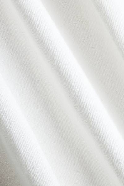 Cotton Jersey Oversized Stitched Short Sleeve Top - White