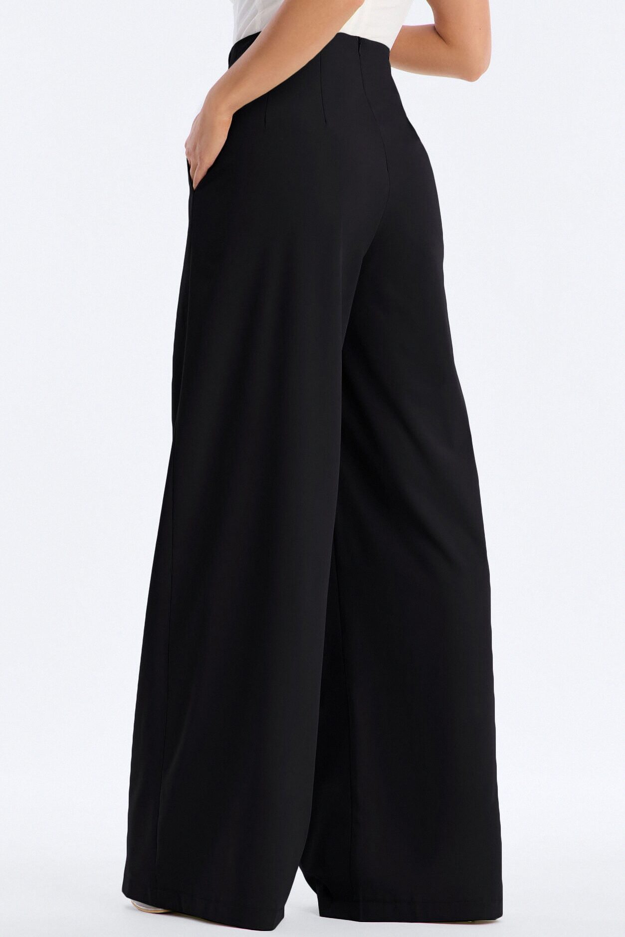 About Time Wide Leg Trousers - Black