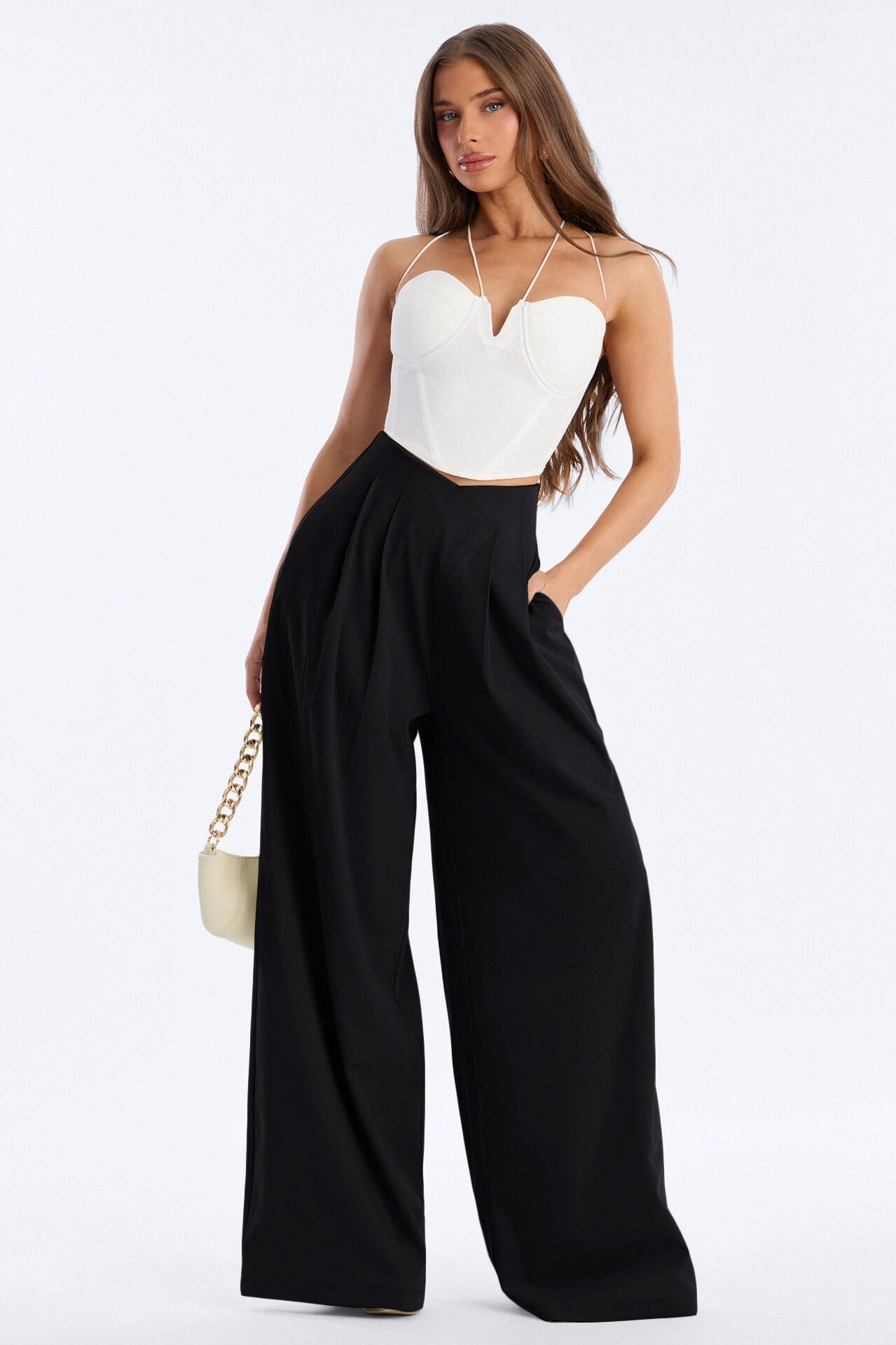 About Time Wide Leg Trousers - Black