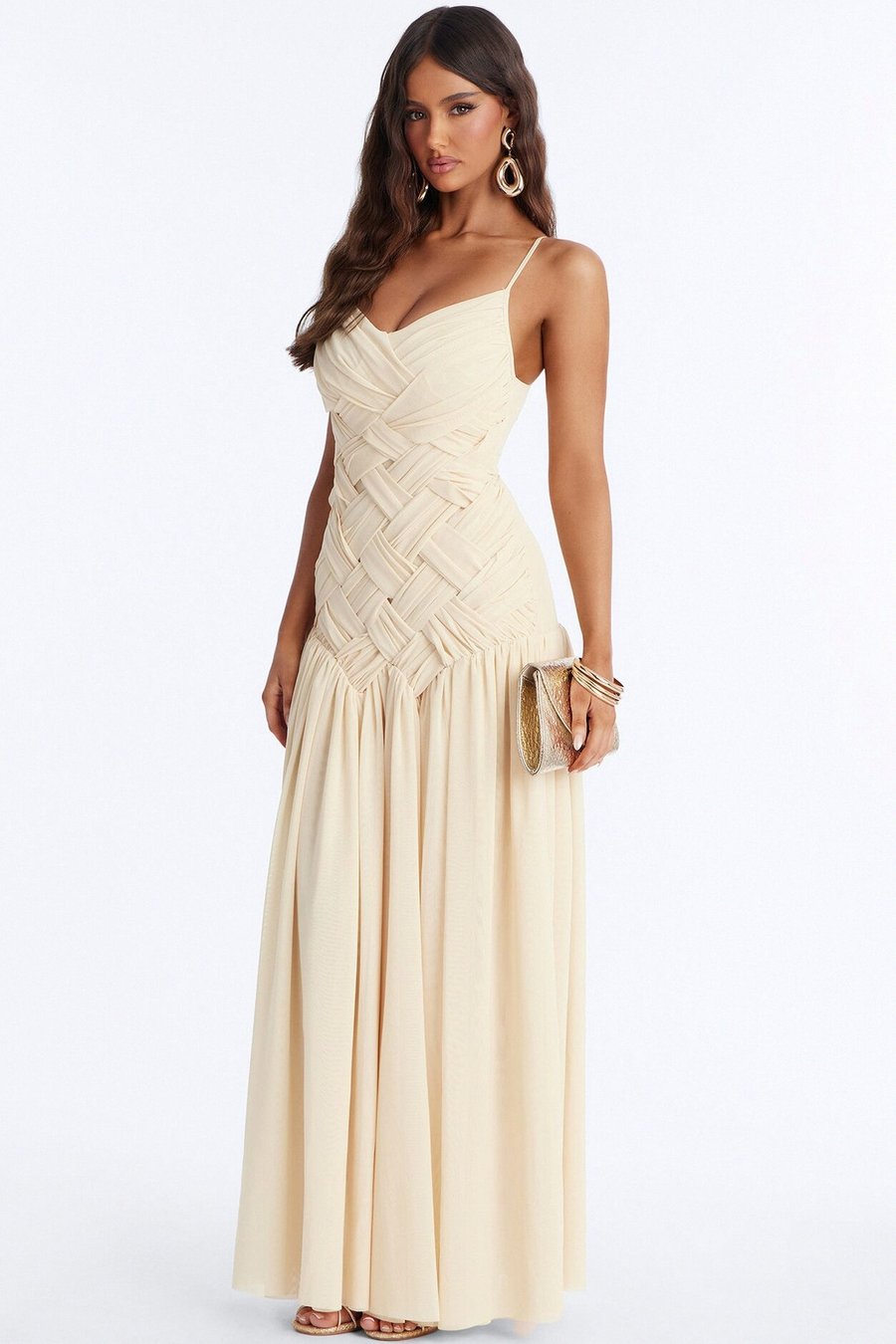 Wild At Heart Woven Mesh Maxi Dress - Yellow
