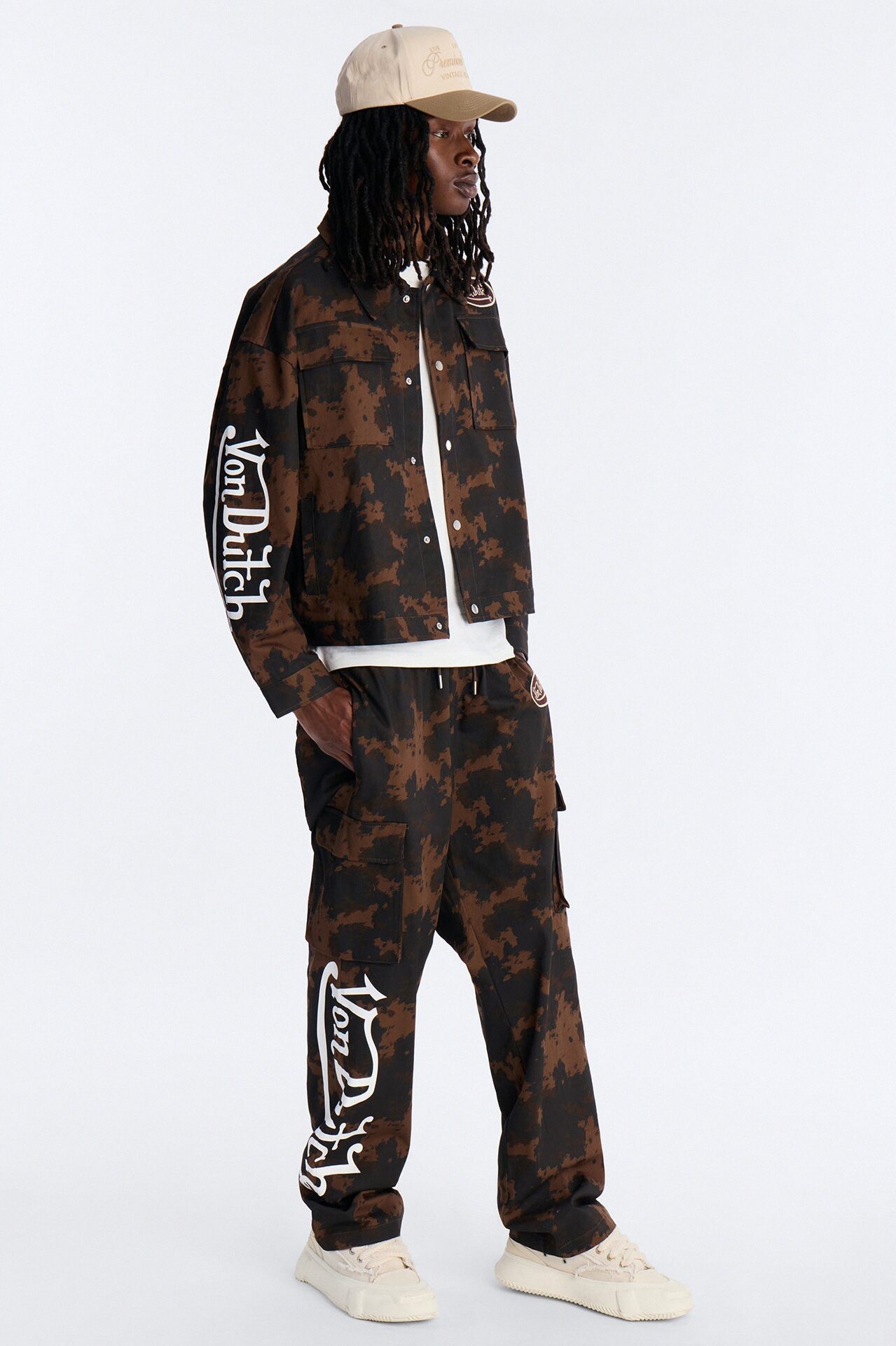 Von Dutch Rodeo Faux Pony Hair Baggy Pant - Brown