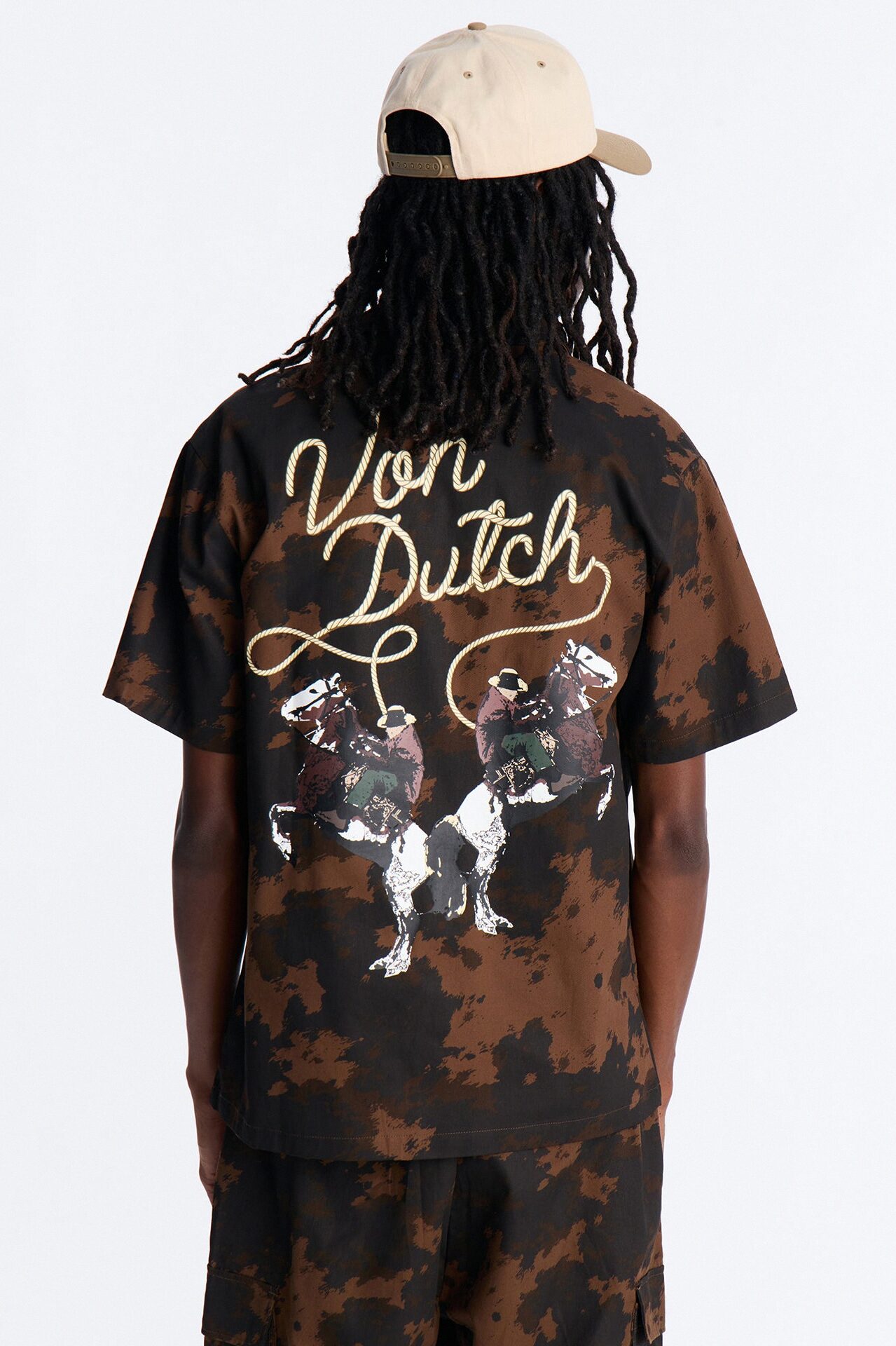 Von Dutch Rodeo Dual Cuban Button Up - Brown