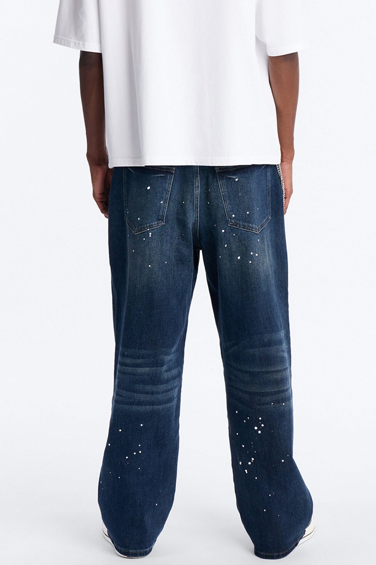 In The Paint Splat Baggy Jeans - Dark Wash