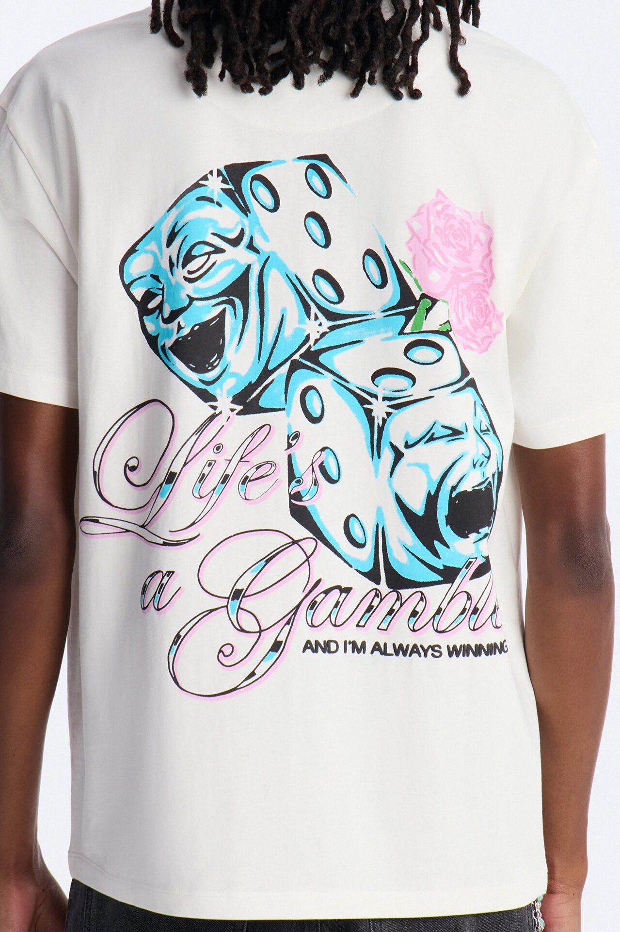 Lifes A Gamble And Im Always Winning Short Sleeve Tee - Off White