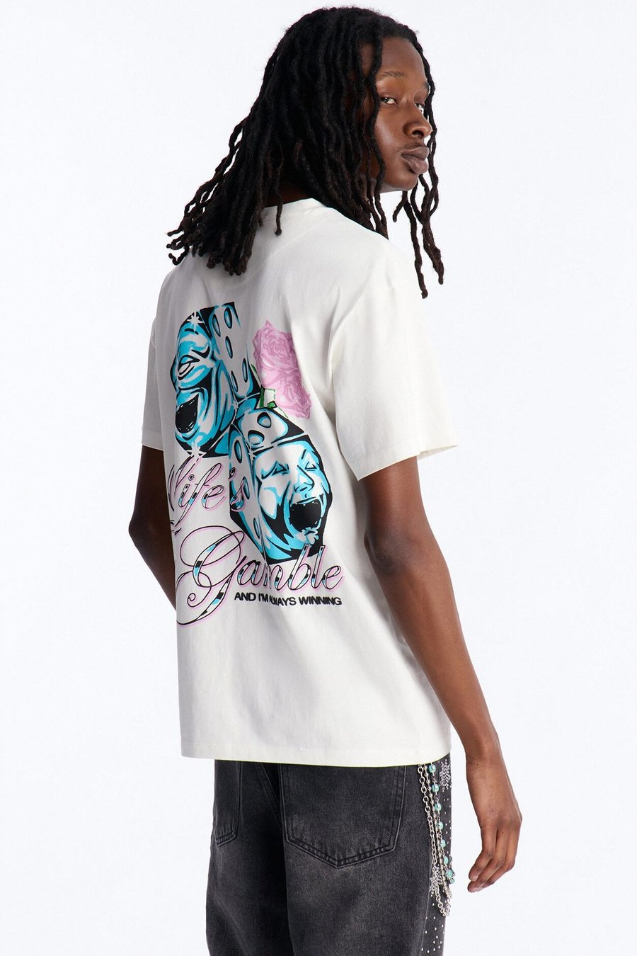 Lifes A Gamble And Im Always Winning Short Sleeve Tee - White