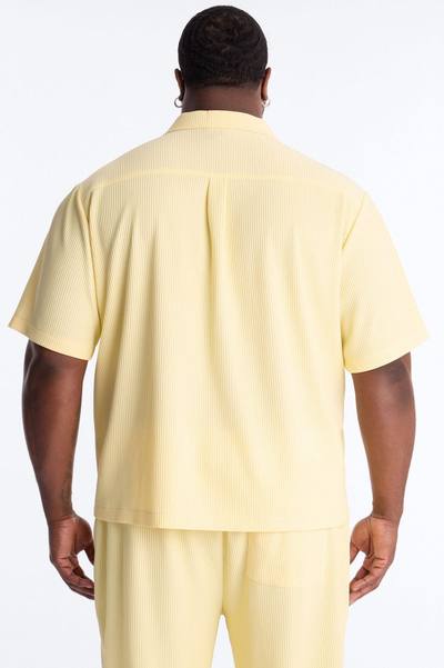 Show Up Short Sleeve Cuban Shirt - Yellow