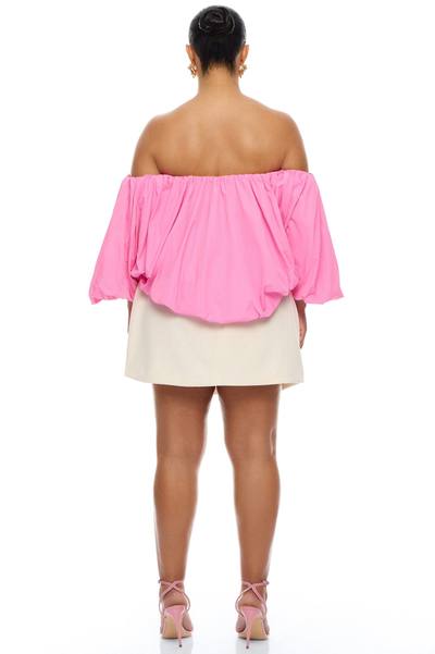 Olyvia Off Shoulder Taffeta Top - Pink