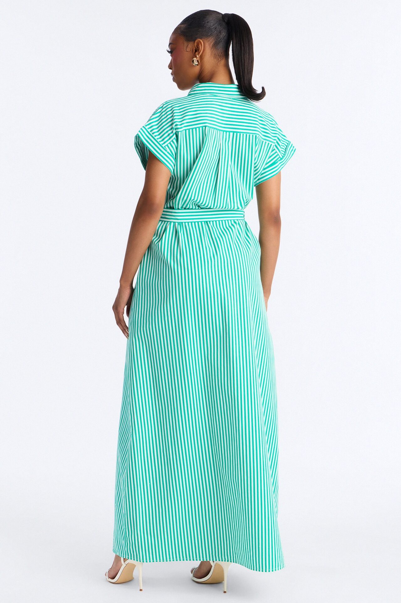 Easy Breezy Maxi Shirt Dress - Green/combo