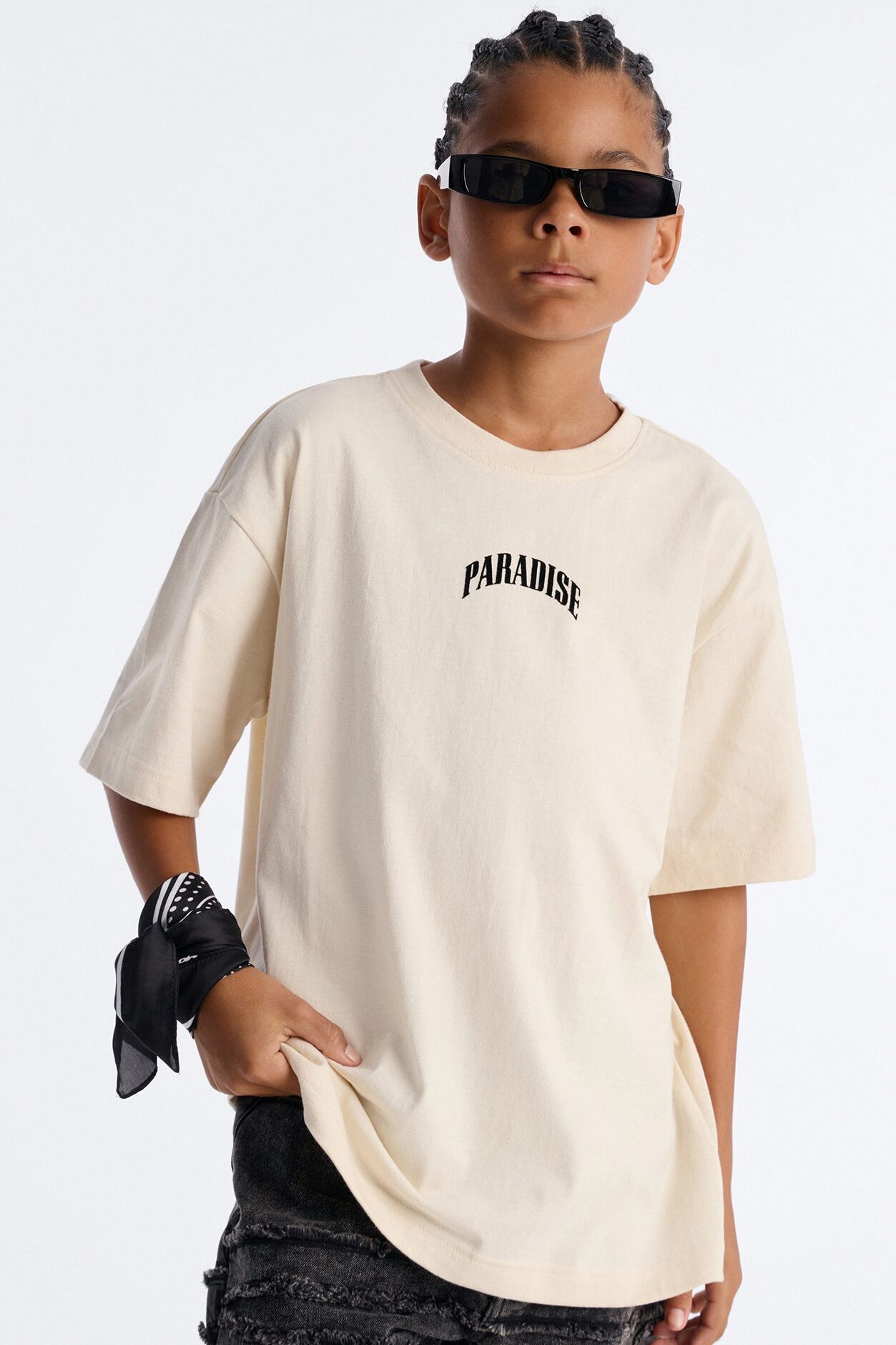 Mini Paradise Short Sleeve Front/Back Tee - Sand