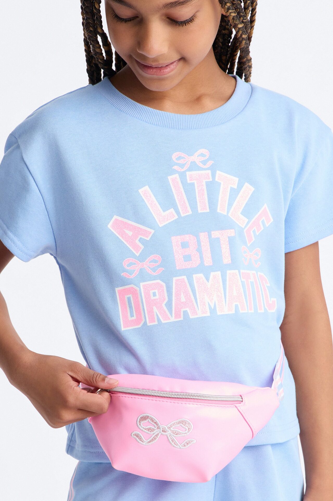 Mini Just A Little Bit Dramatic Short Set - Light Blue