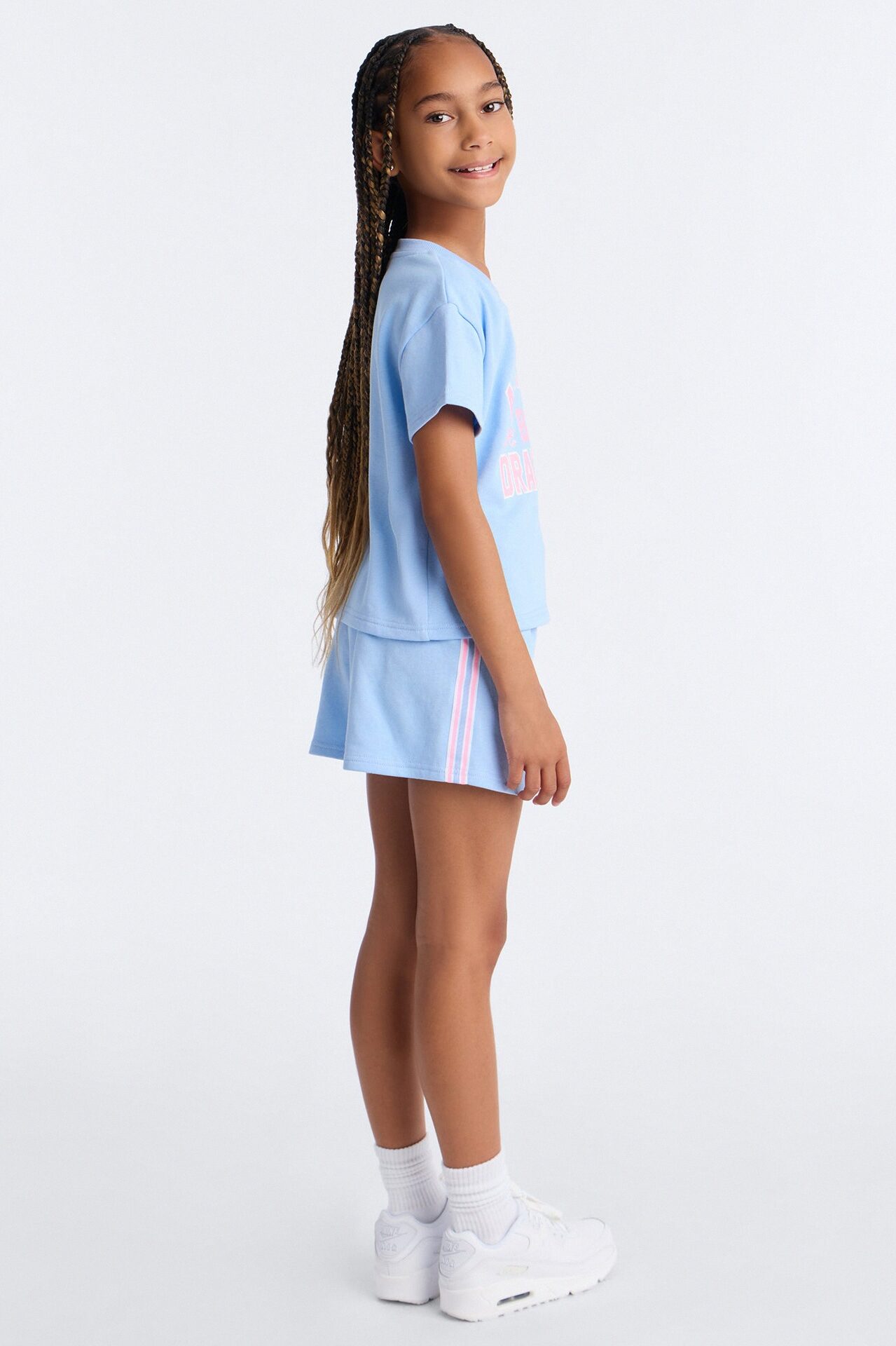 Mini Just A Little Bit Dramatic Short Set - Light Blue