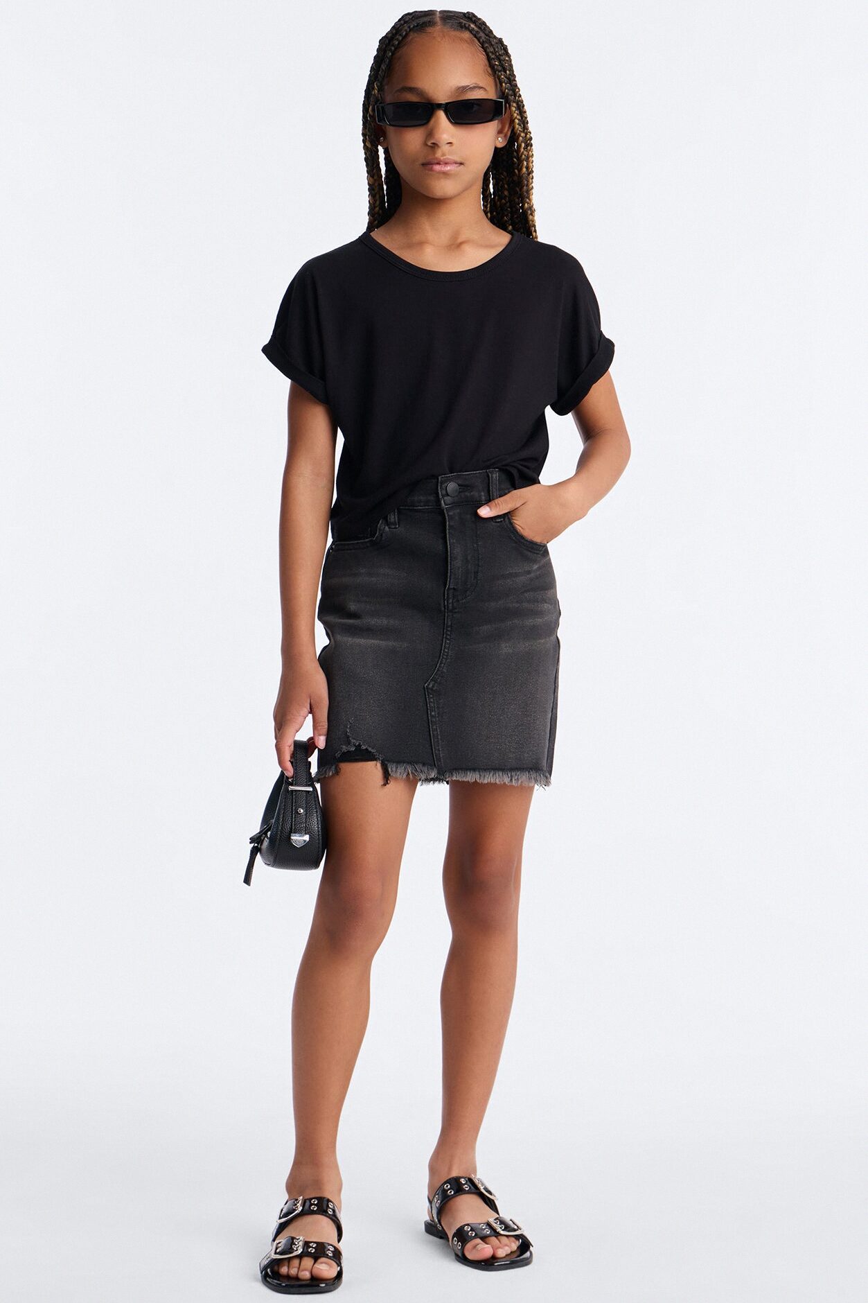 Mini Raven Denim Skirt - Black Wash