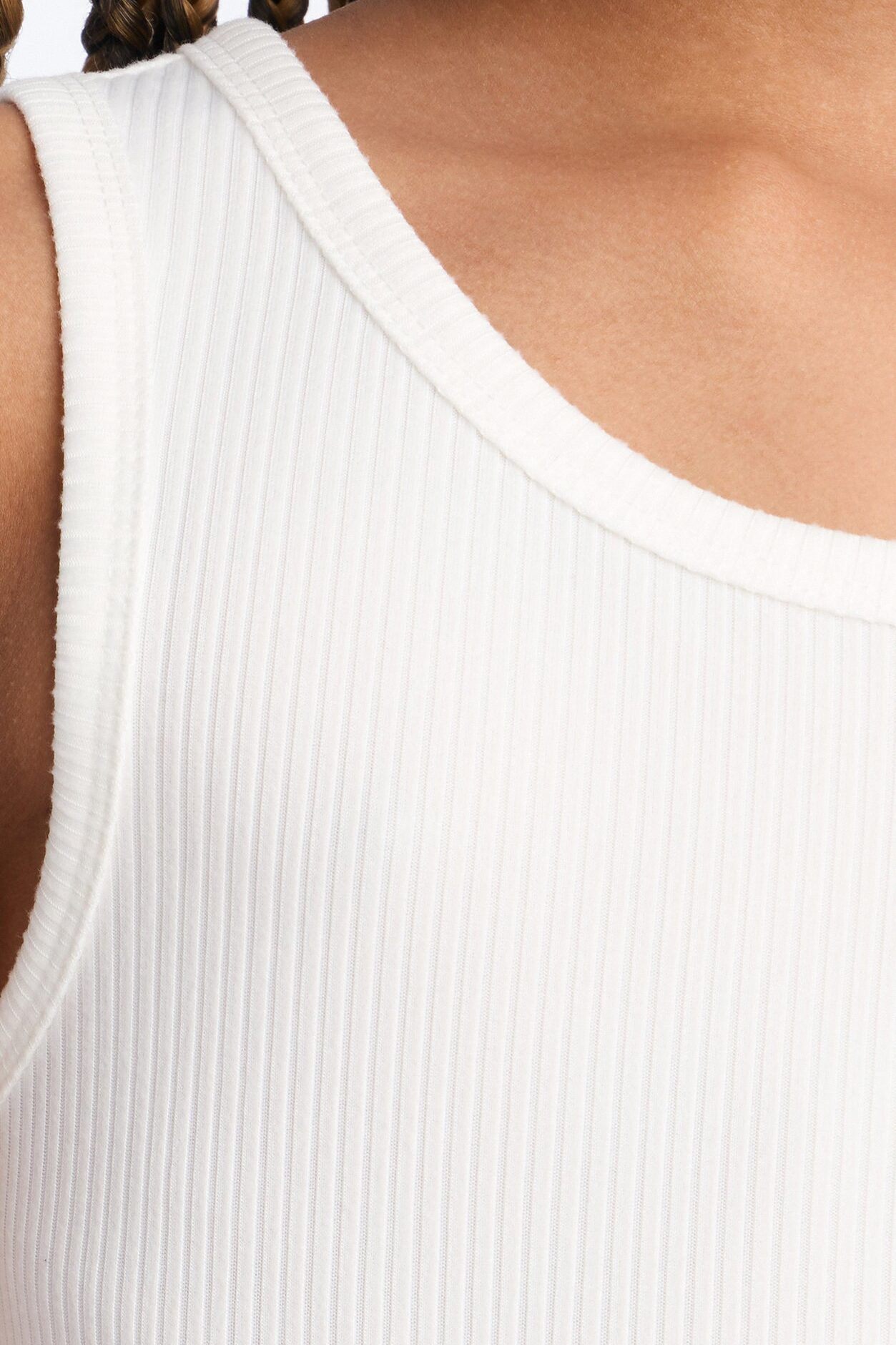 Mini Sasha Scoop Neck Tank Top - White