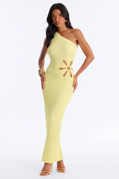 With The Girls Cut Out Maxi Dress - Yellow
