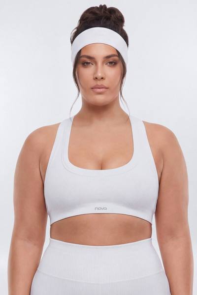 SeamlessLift™ Soft V-Front Racerback Sports Bra - White
