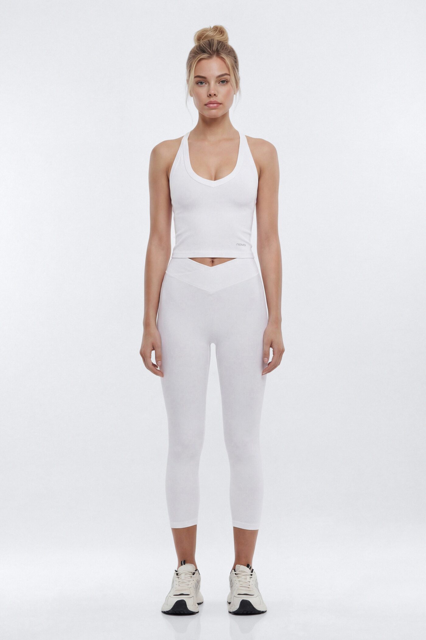 SeamlessLift™ V-Neck Racerback Active Tank - Bright White
