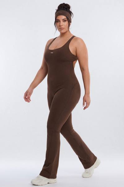 CloudForm™ 32″ Inseam Backless Sports Jumpsuit - Brown