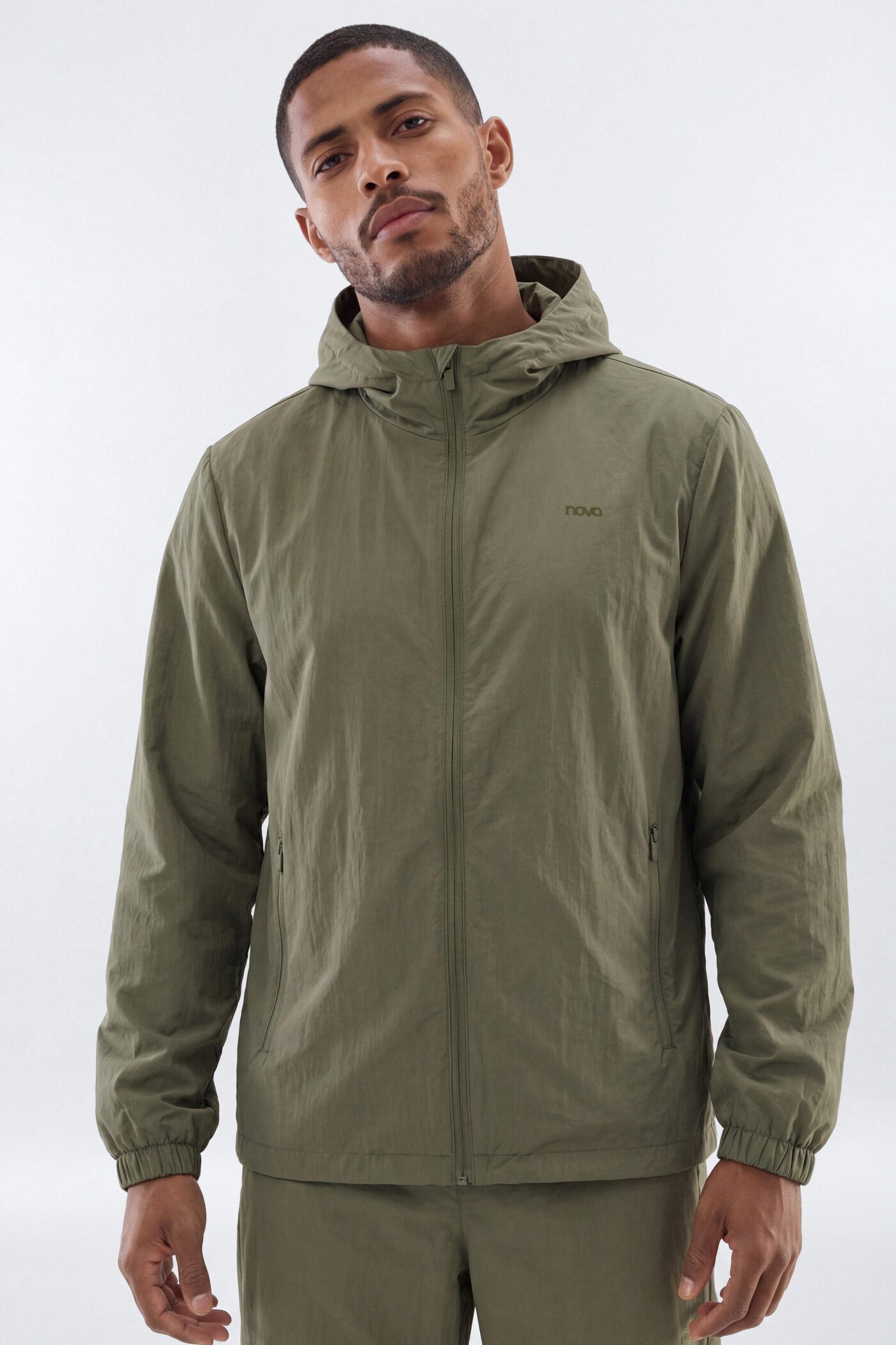 CoreNylon Hooded Full Zip Jacket - Moss