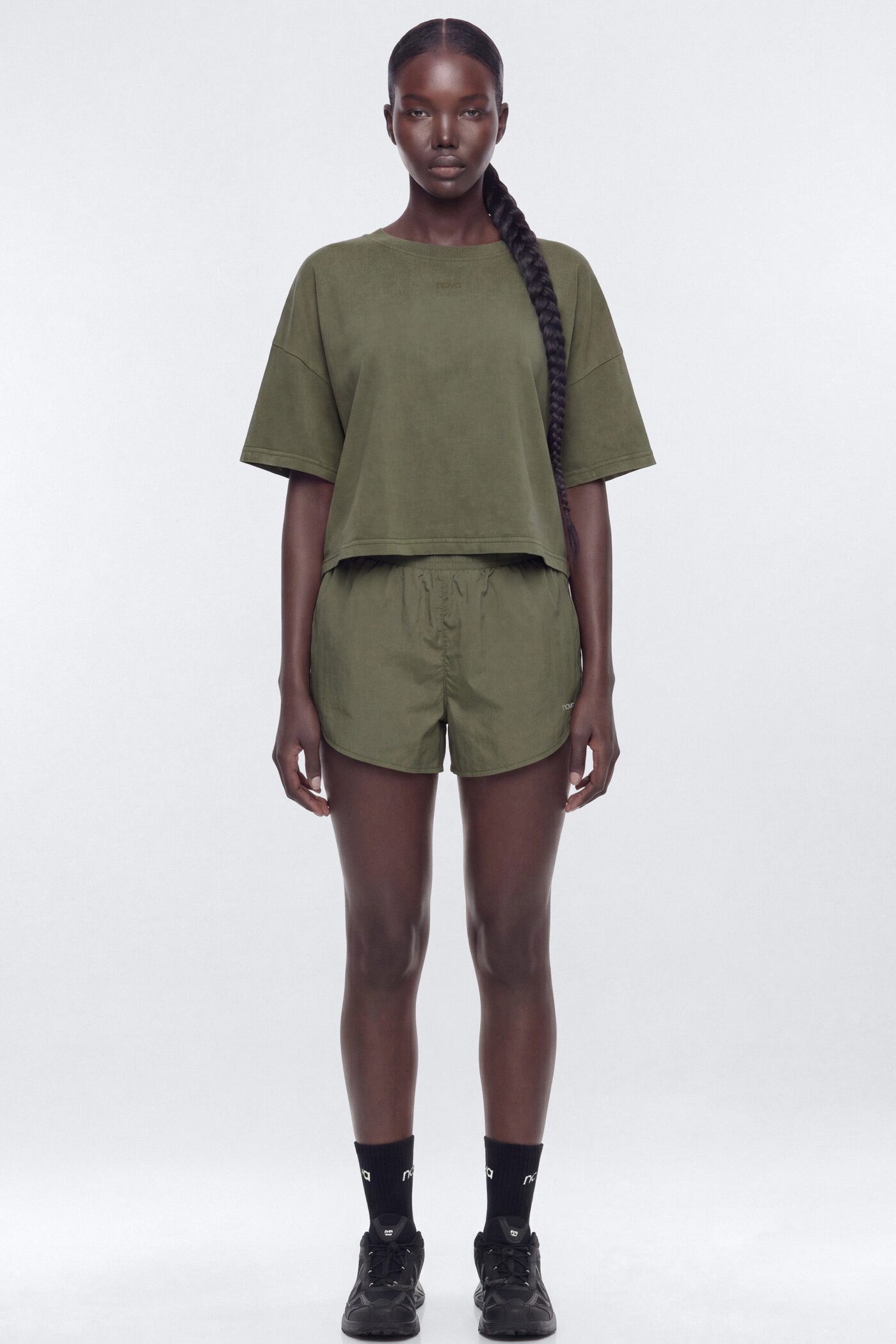 Cotton Jersey Boxy Short Sleeve Top - Moss