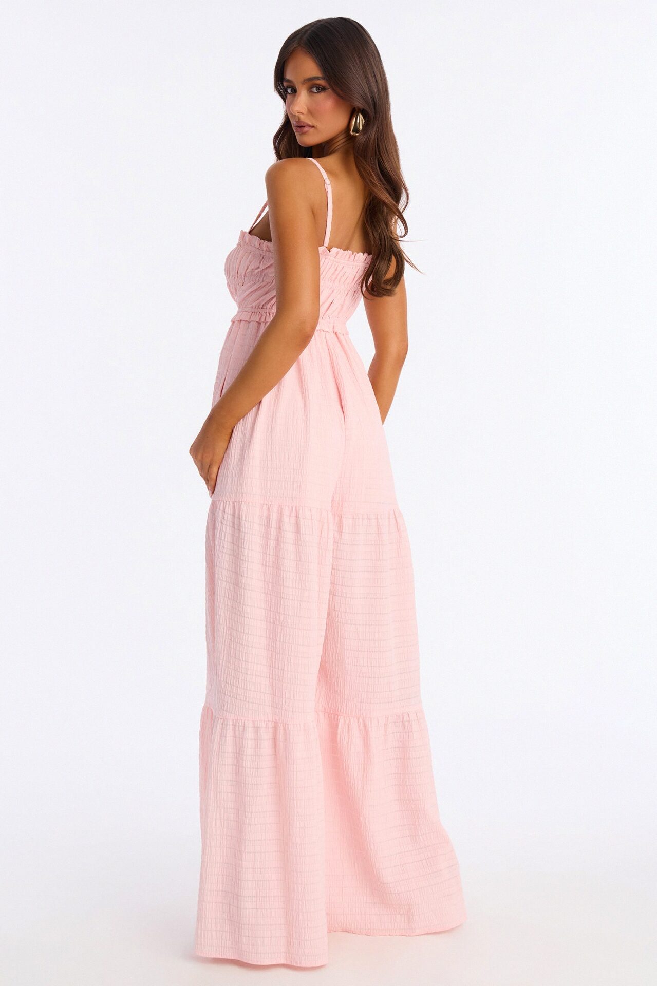 Marla Tiered Wide Leg Jumpsuit - Pink