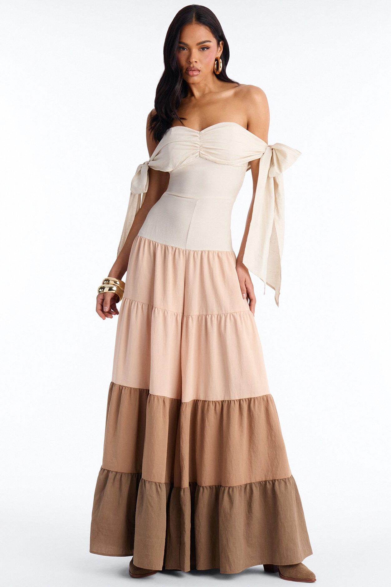 Mocha Dreams Tiered Jumpsuit - Oatmeal