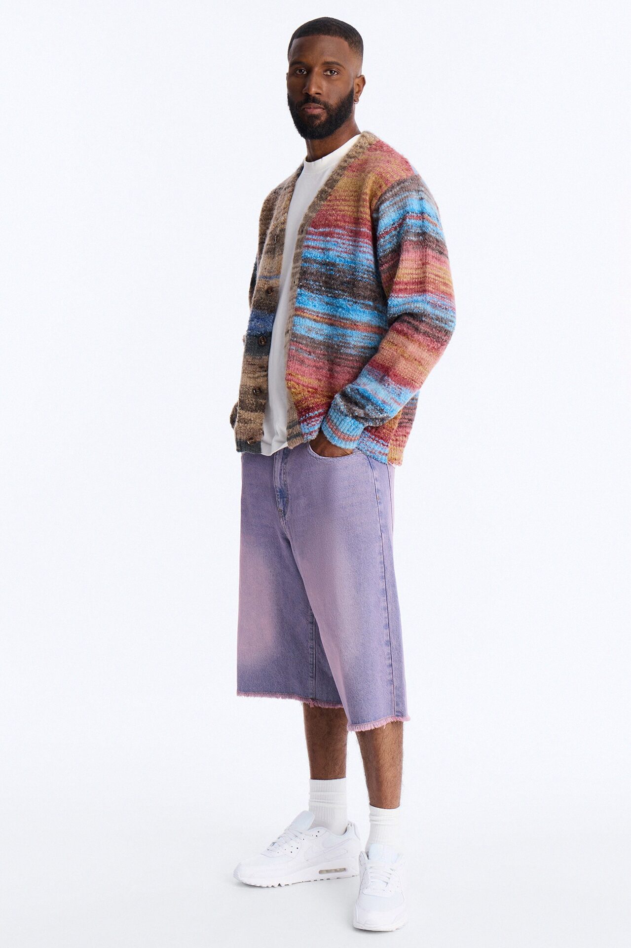 Baggy Miami Fade Denim Short - Pink