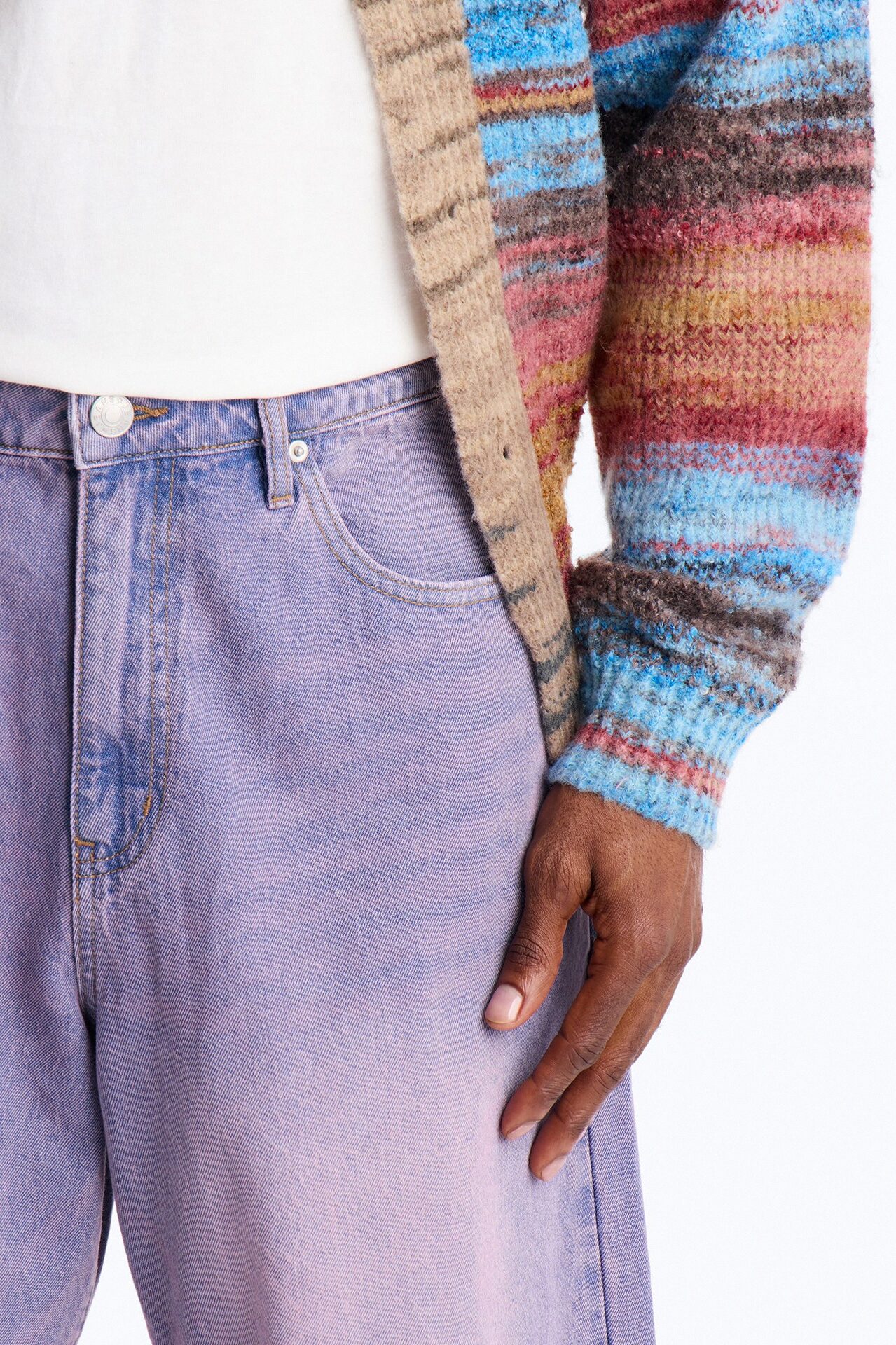 Baggy Miami Fade Denim Short - Pink