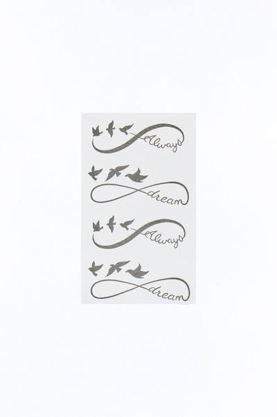 Day Dreaming Set Of Four Temporary Tattoo - Black