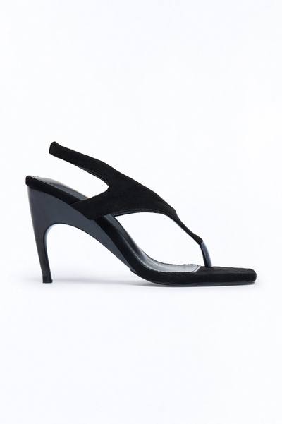 Dasha Thong Sligback Heels - Black
