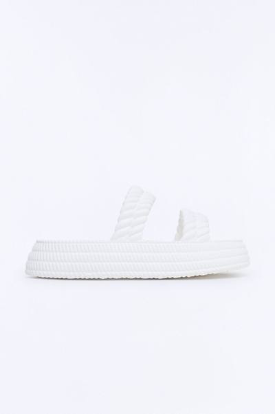 Murray Braided Slip On Slides - White