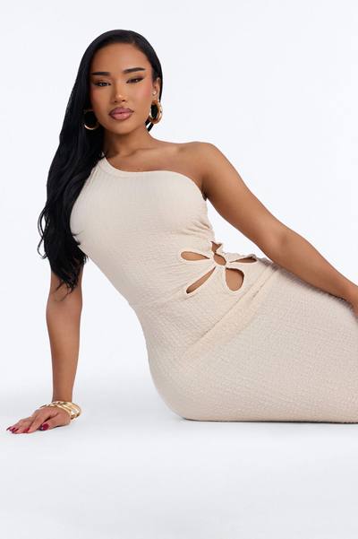 With The Girls Cut Out Maxi Dress - Cream