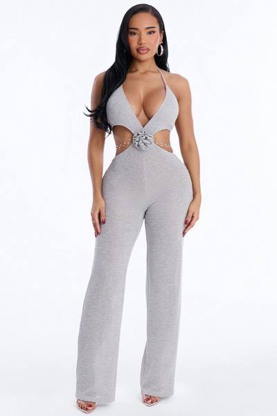 Day dreams Backless Jumpsuit - Silver