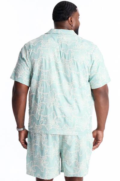 Coastal Drift Cuban Button Up Shirt - Mint