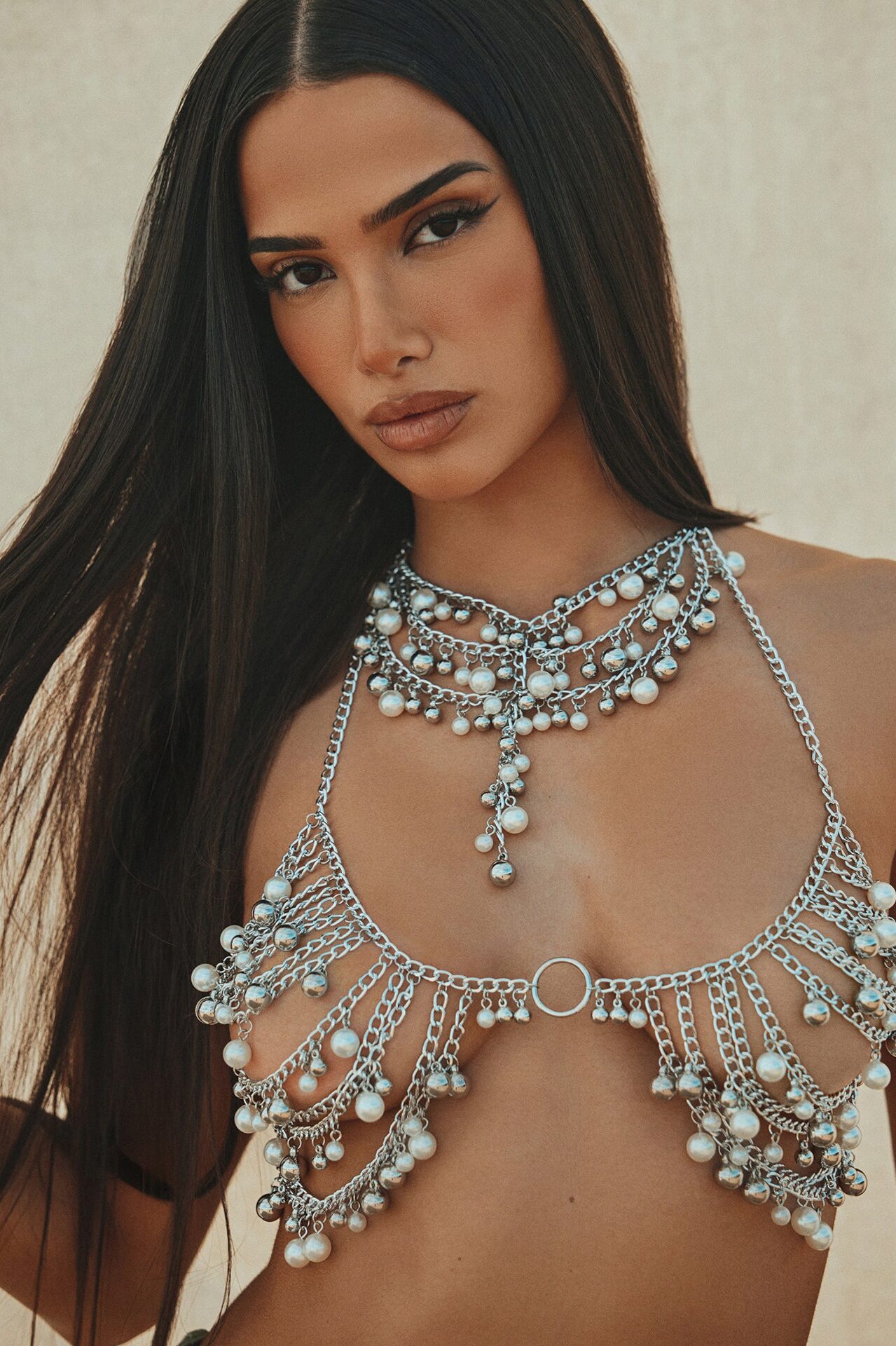 Bubble Baddie Body Chain - Silver