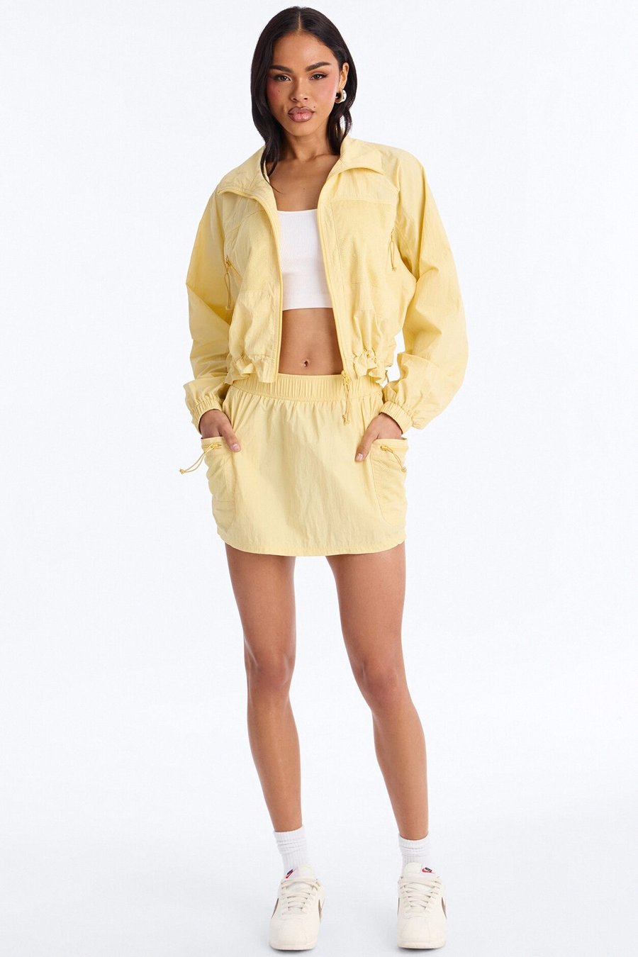 Stay Cool Windbreaker Mini Skirt - Yellow