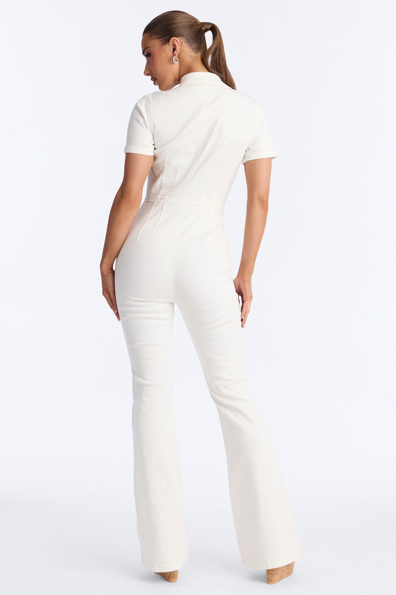 Can't Be Tamed Denim Jumpsuit - White
