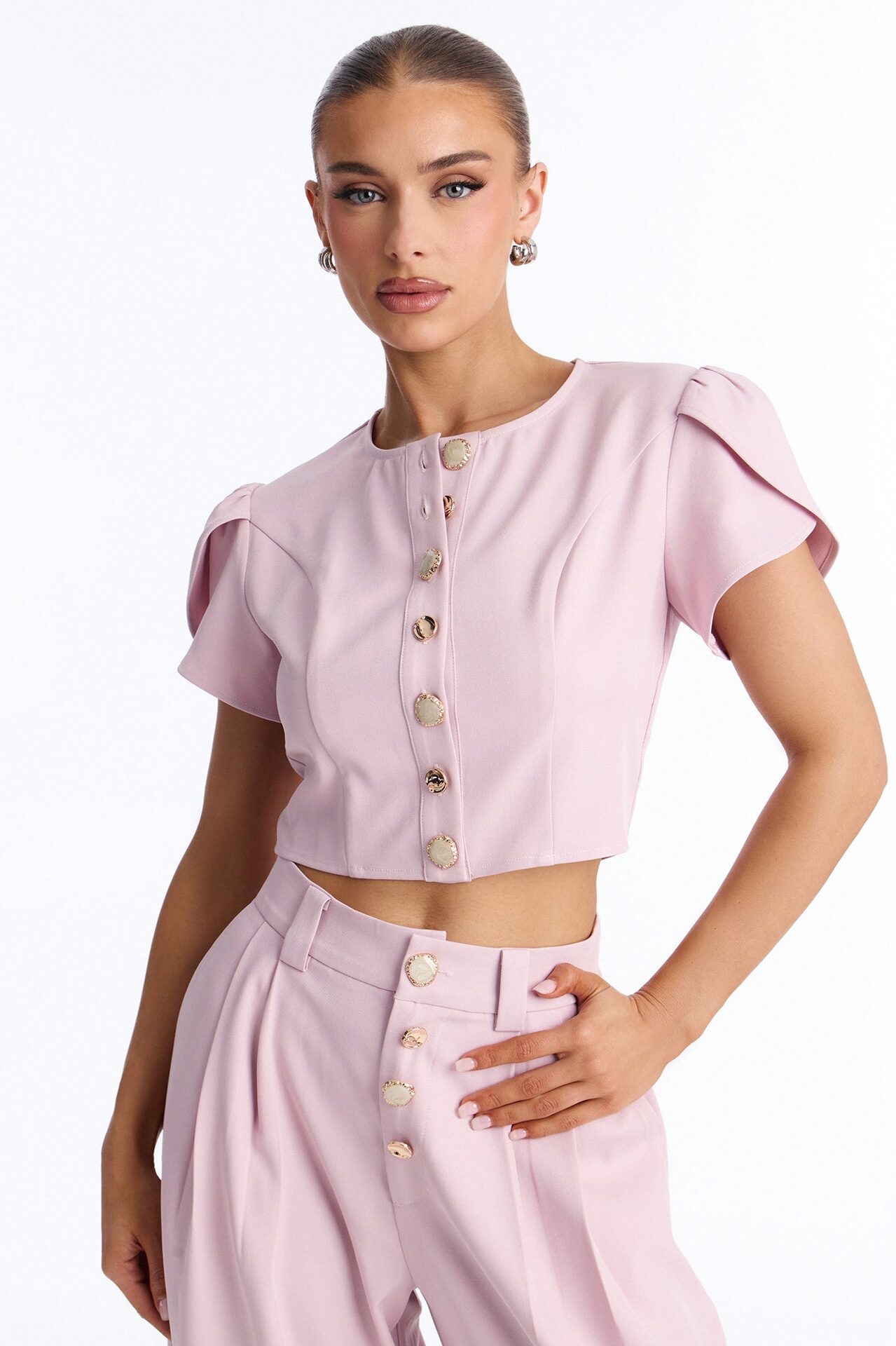The Perfect Day Wide Leg Pant Set - Pink
