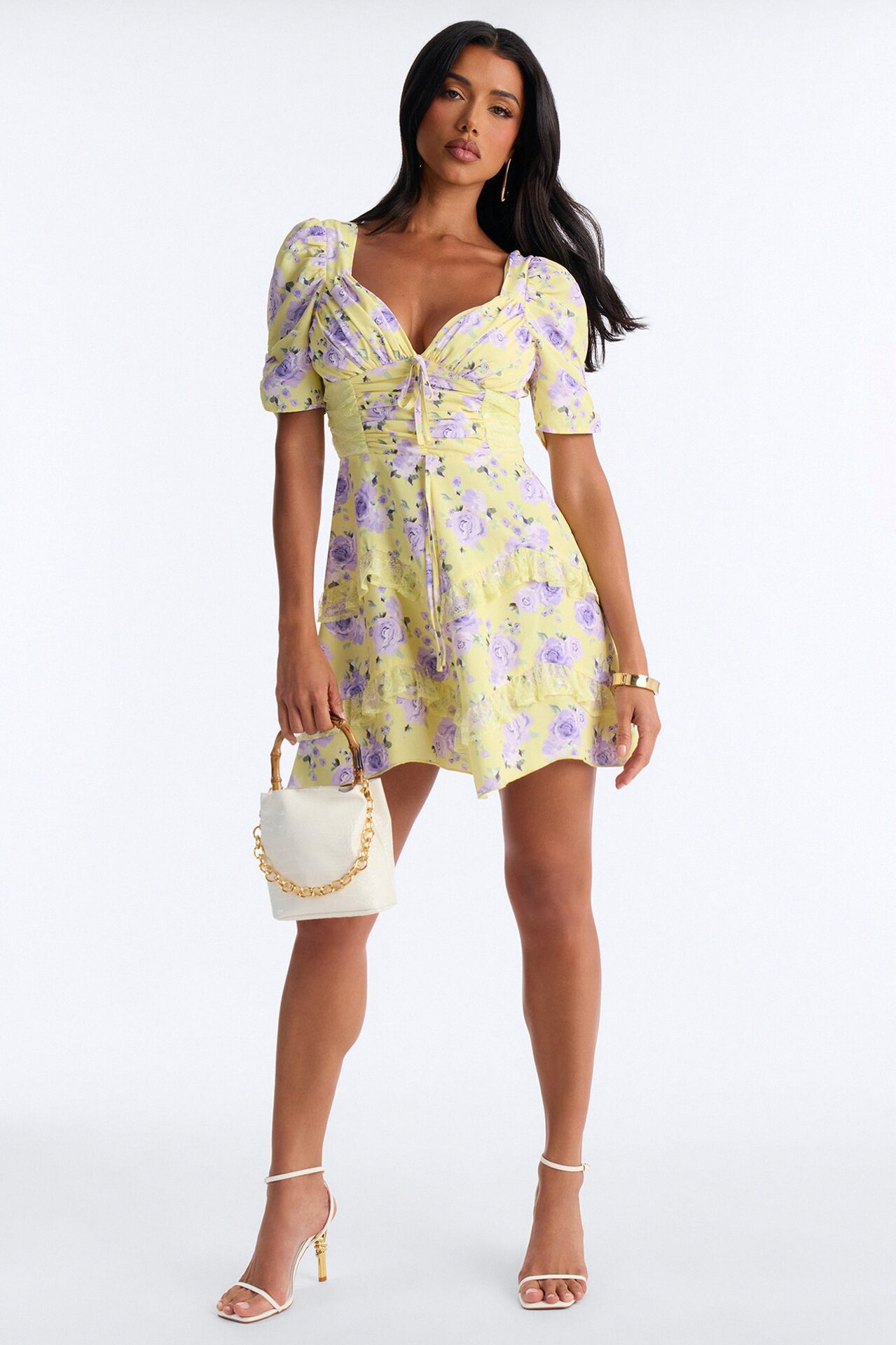 Tinsley Floral Mini Dress - Yellow/combo