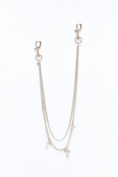 Mini Stay In The Present Pant Chain - Silver