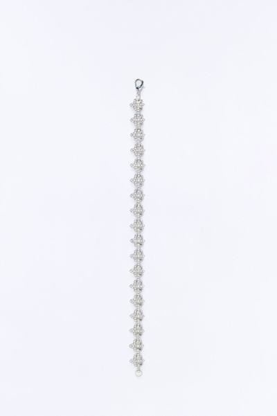 Iced Fleur De Leis Bracelet - Silver