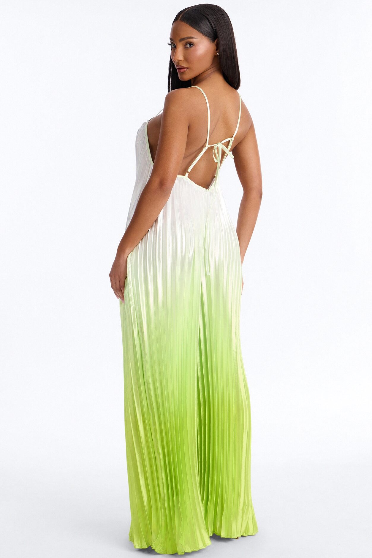 Paige Satin Ombre Wide Leg Jumpsuit - Green