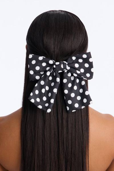 On The Dot Bow Hair Clip - Black/White