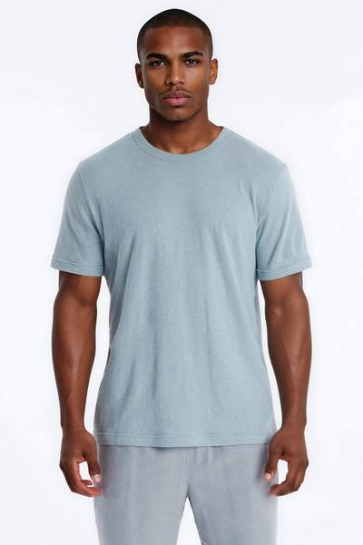 Bahamas Linen Crew Tee - Slate Blue